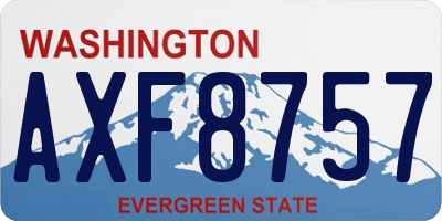 WA license plate AXF8757