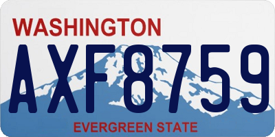 WA license plate AXF8759