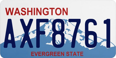 WA license plate AXF8761
