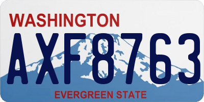WA license plate AXF8763