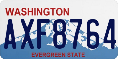 WA license plate AXF8764