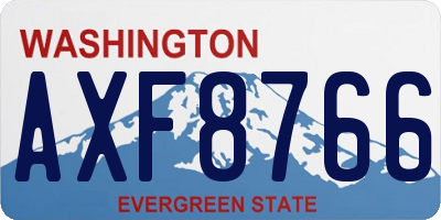 WA license plate AXF8766