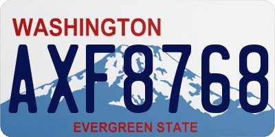 WA license plate AXF8768