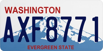 WA license plate AXF8771
