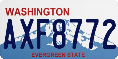 WA license plate AXF8772
