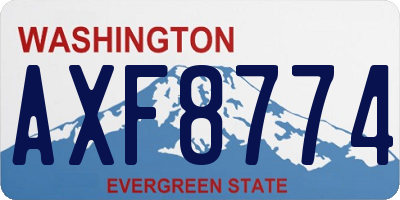 WA license plate AXF8774