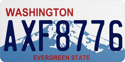 WA license plate AXF8776