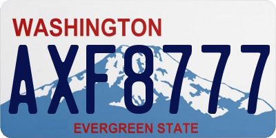 WA license plate AXF8777