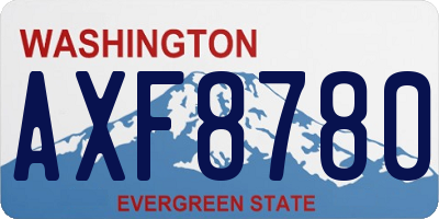 WA license plate AXF8780