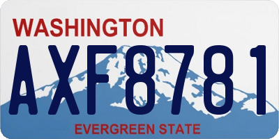WA license plate AXF8781