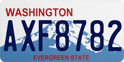 WA license plate AXF8782