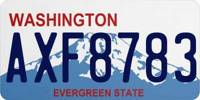 WA license plate AXF8783