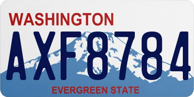 WA license plate AXF8784
