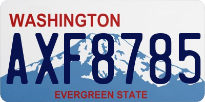 WA license plate AXF8785