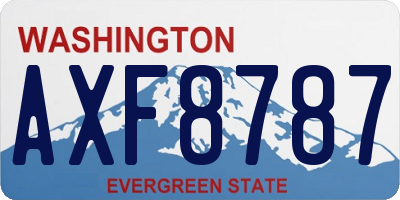 WA license plate AXF8787