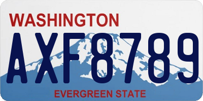WA license plate AXF8789