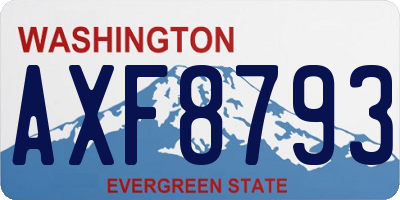 WA license plate AXF8793