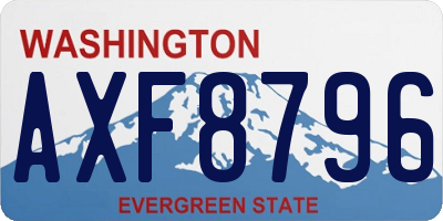 WA license plate AXF8796