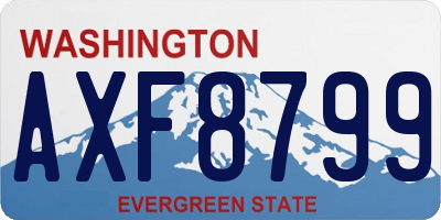 WA license plate AXF8799