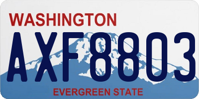 WA license plate AXF8803