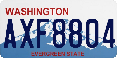 WA license plate AXF8804
