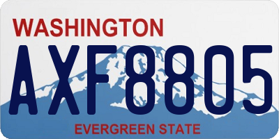 WA license plate AXF8805