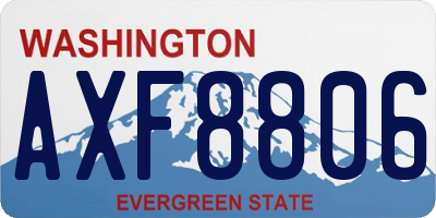 WA license plate AXF8806