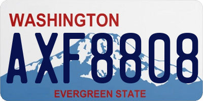 WA license plate AXF8808