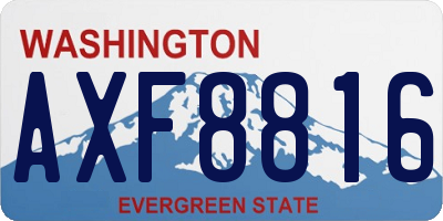 WA license plate AXF8816