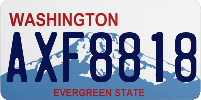 WA license plate AXF8818