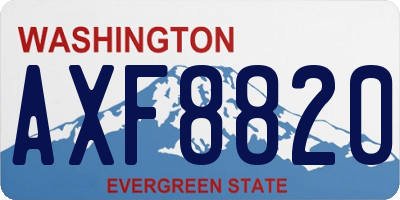 WA license plate AXF8820