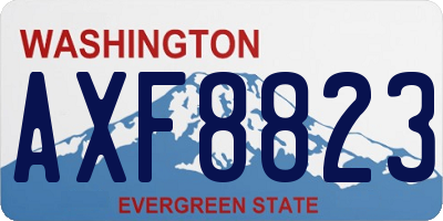 WA license plate AXF8823