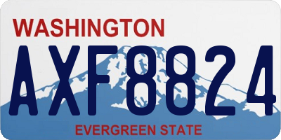 WA license plate AXF8824