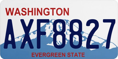 WA license plate AXF8827