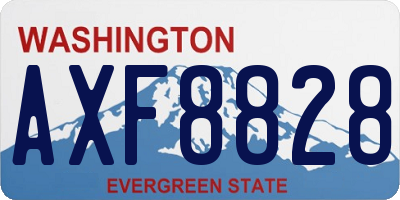 WA license plate AXF8828