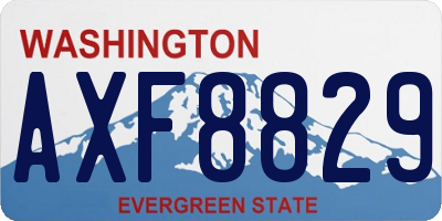 WA license plate AXF8829