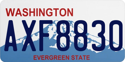 WA license plate AXF8830