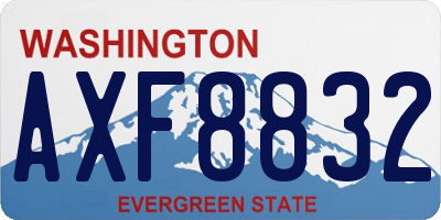 WA license plate AXF8832