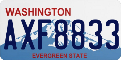 WA license plate AXF8833