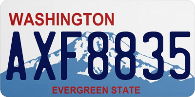 WA license plate AXF8835