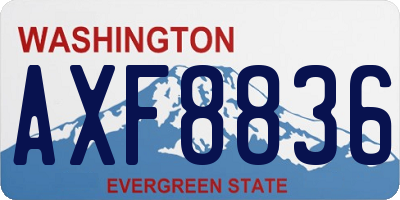 WA license plate AXF8836