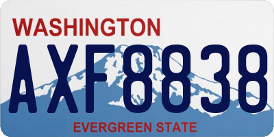 WA license plate AXF8838
