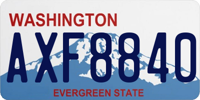 WA license plate AXF8840