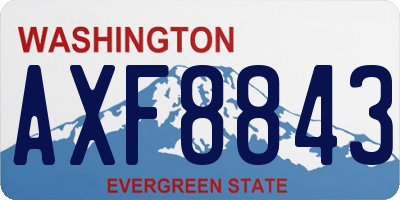 WA license plate AXF8843