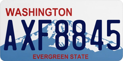 WA license plate AXF8845