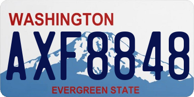 WA license plate AXF8848