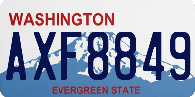 WA license plate AXF8849