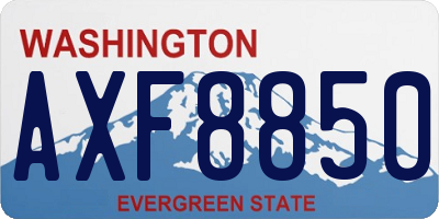 WA license plate AXF8850
