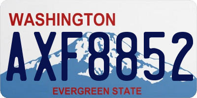 WA license plate AXF8852