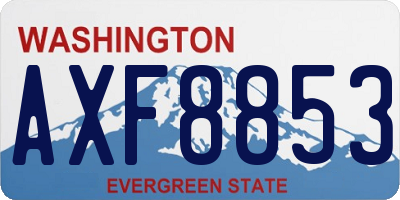 WA license plate AXF8853